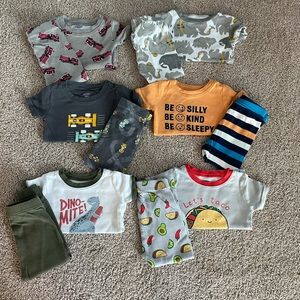Boys 18 month short sleeve long pants pj bundle
